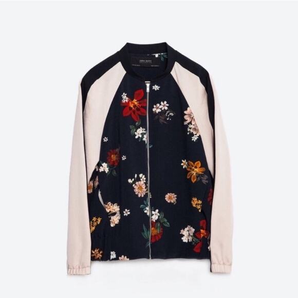 Zara Floral Bomber Jacket - Picture 1 of 8